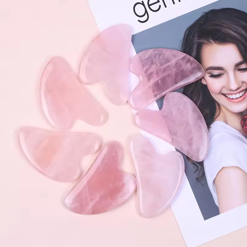 5Pcs Pink Natural Jade Rose Qu - đánh giá và giá Gua Sha Tool Rose Quartz