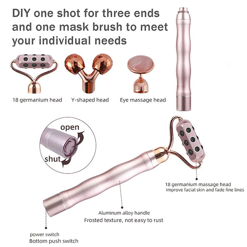3 In 1 3D Roller Germanium Sto - đánh giá và giá Gua Sha Tool Rose Quartz