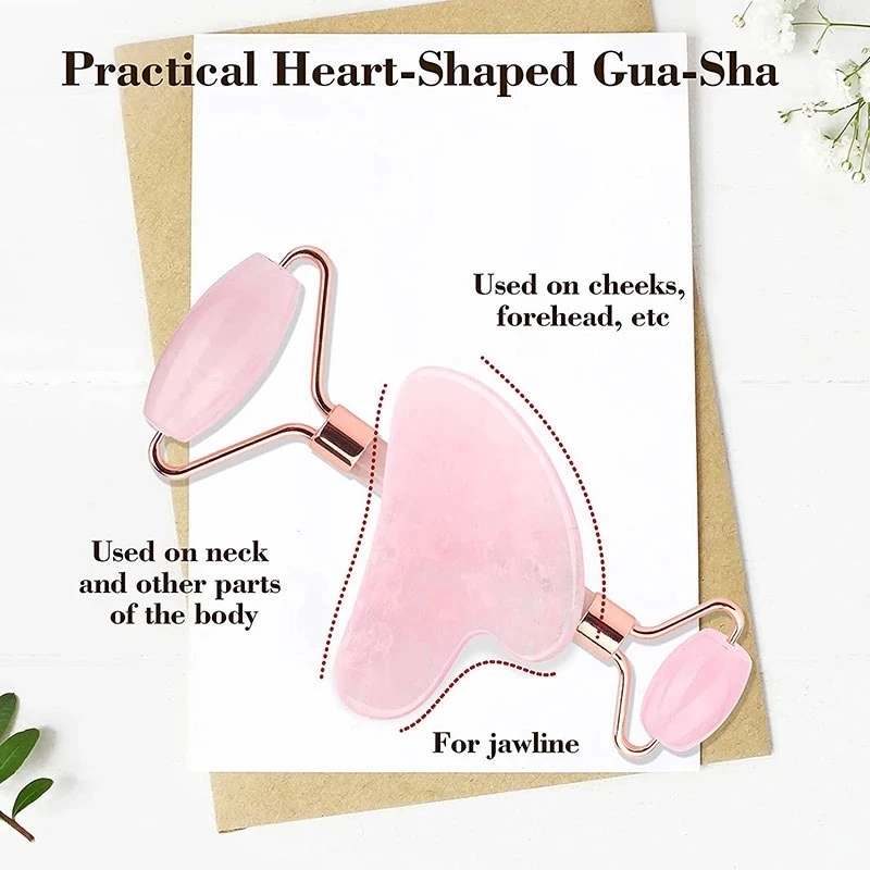 Rose Quartz Natural Jade Rolle - đánh giá và giá Gua Sha Tool Rose Quartz